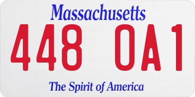 MA license plate 448OA1