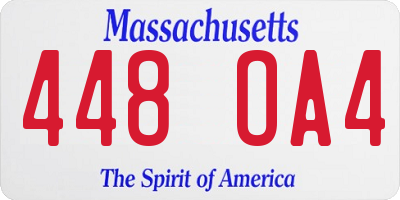 MA license plate 448OA4