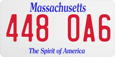 MA license plate 448OA6