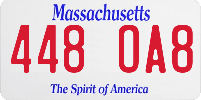 MA license plate 448OA8
