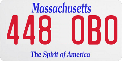 MA license plate 448OB0