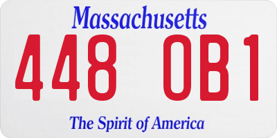 MA license plate 448OB1