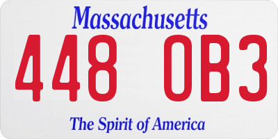 MA license plate 448OB3