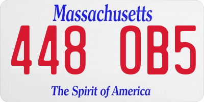 MA license plate 448OB5