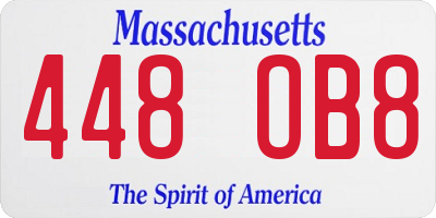MA license plate 448OB8