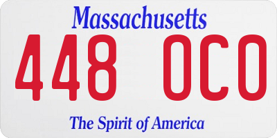 MA license plate 448OC0