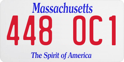 MA license plate 448OC1