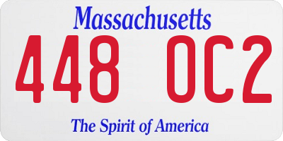 MA license plate 448OC2