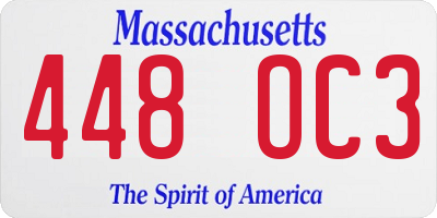 MA license plate 448OC3