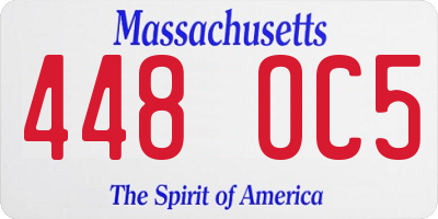 MA license plate 448OC5