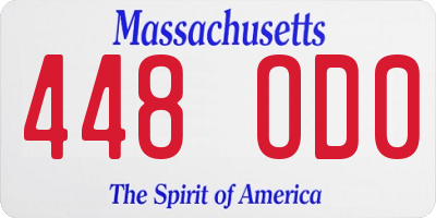 MA license plate 448OD0