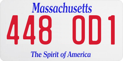 MA license plate 448OD1