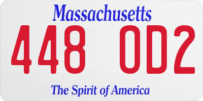 MA license plate 448OD2