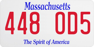MA license plate 448OD5