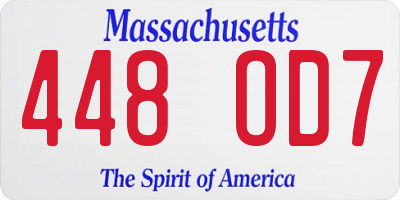 MA license plate 448OD7
