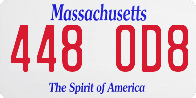 MA license plate 448OD8