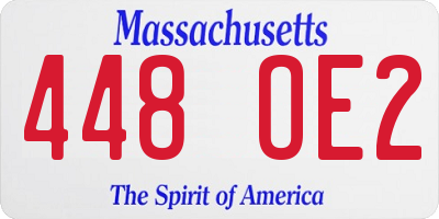 MA license plate 448OE2
