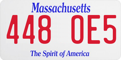 MA license plate 448OE5