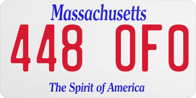 MA license plate 448OF0