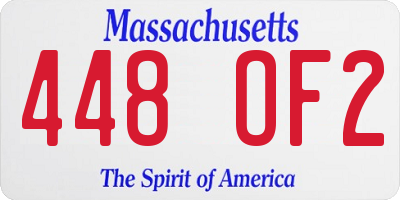 MA license plate 448OF2