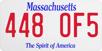 MA license plate 448OF5