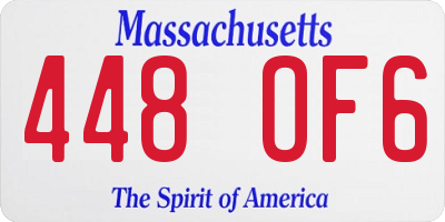 MA license plate 448OF6