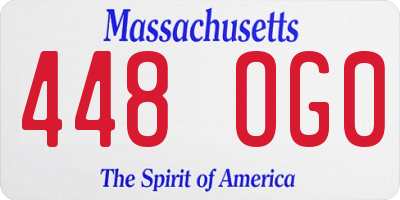 MA license plate 448OG0