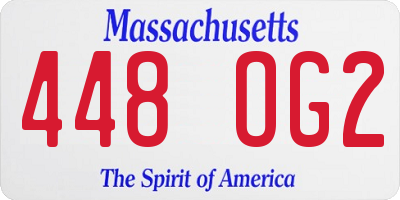MA license plate 448OG2