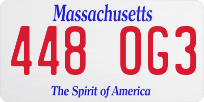 MA license plate 448OG3
