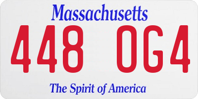MA license plate 448OG4