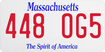 MA license plate 448OG5