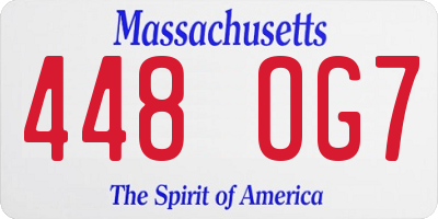 MA license plate 448OG7
