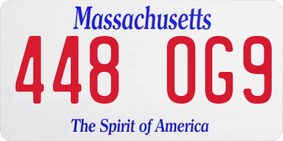 MA license plate 448OG9