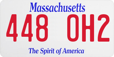 MA license plate 448OH2