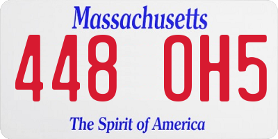 MA license plate 448OH5