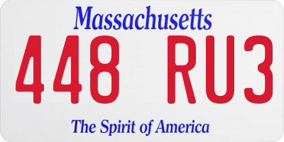 MA license plate 448RU3