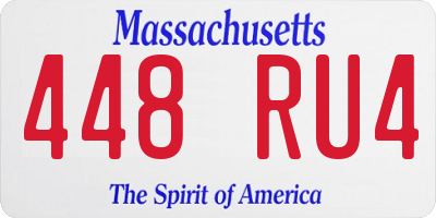 MA license plate 448RU4