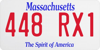 MA license plate 448RX1