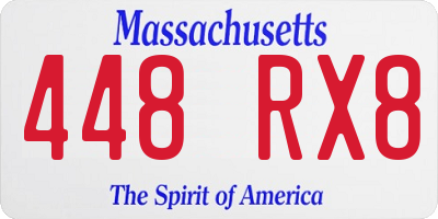 MA license plate 448RX8