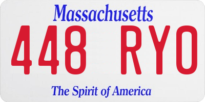 MA license plate 448RY0