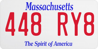 MA license plate 448RY8
