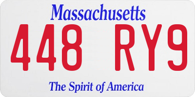 MA license plate 448RY9