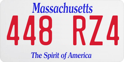 MA license plate 448RZ4