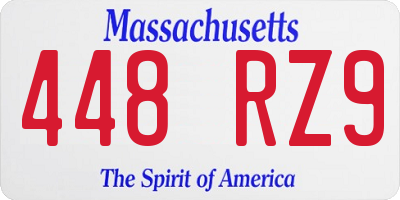 MA license plate 448RZ9