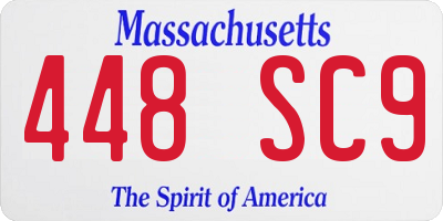 MA license plate 448SC9