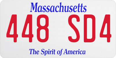 MA license plate 448SD4