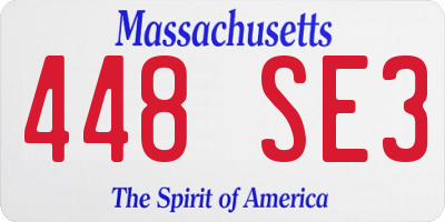 MA license plate 448SE3