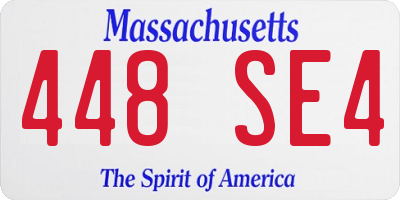 MA license plate 448SE4