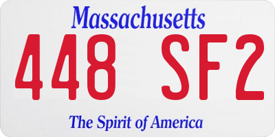 MA license plate 448SF2