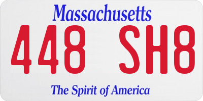 MA license plate 448SH8